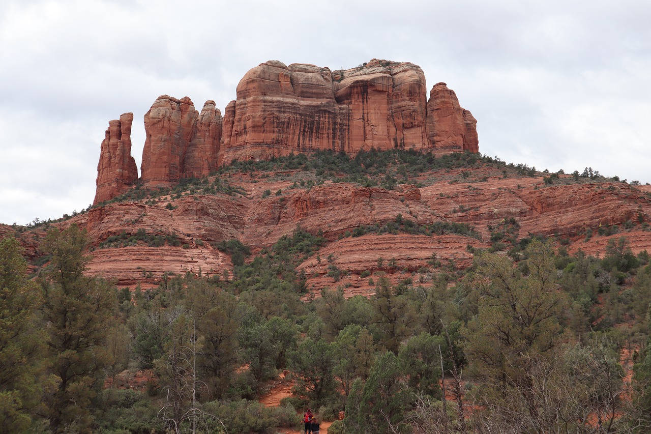A distant view of Cathedral Rock
